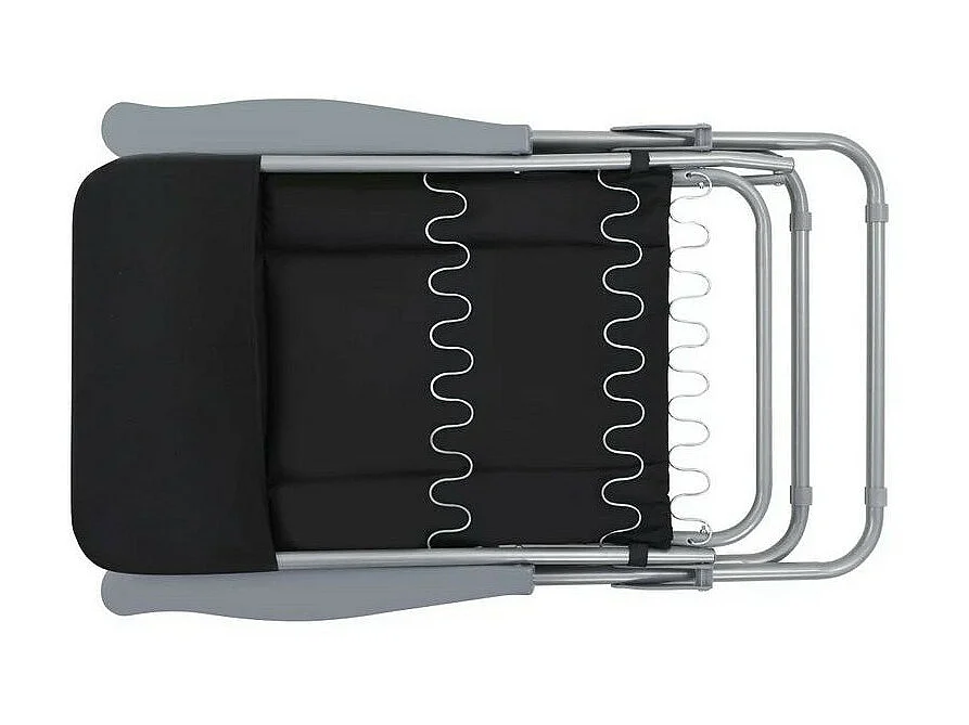 Chaise de jardin pliable tissu noir et métal Ralsa - Lot de 2