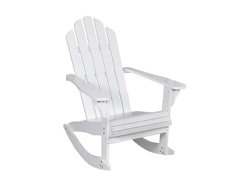 Chaise de jardin à bascule pin massif blanc Zatto