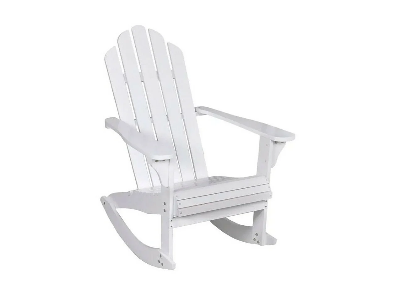Chaise de jardin à bascule pin massif blanc Zatto