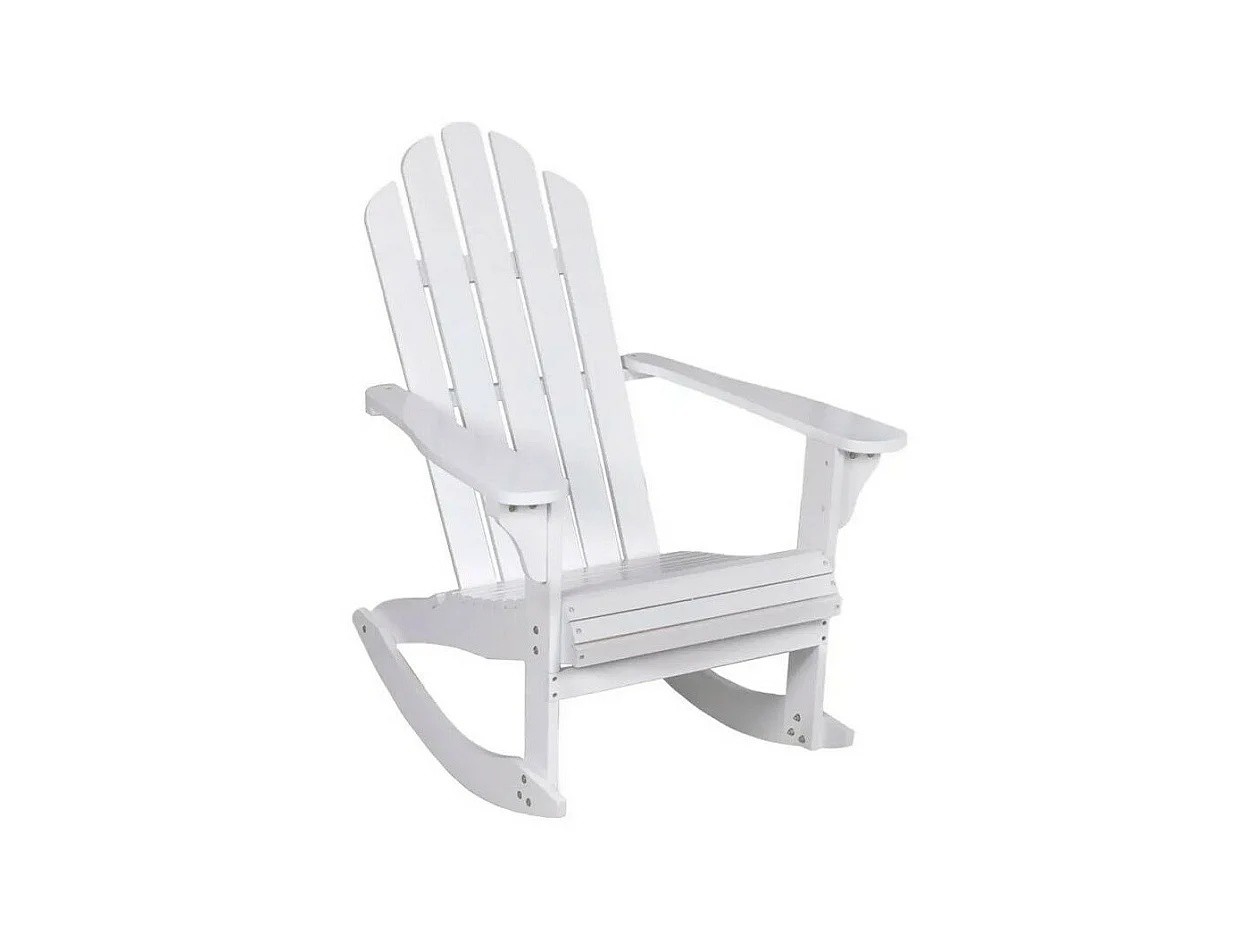Chaise de jardin à bascule pin massif blanc Zatto