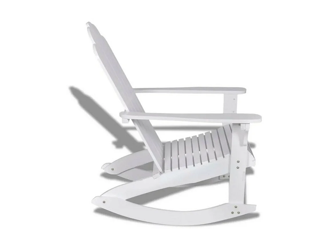 Chaise de jardin à bascule pin massif blanc Zatto