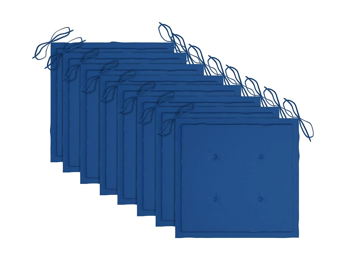 Chaises à dîner d'extérieur 8 pcs avec coussins Acacia massif 46