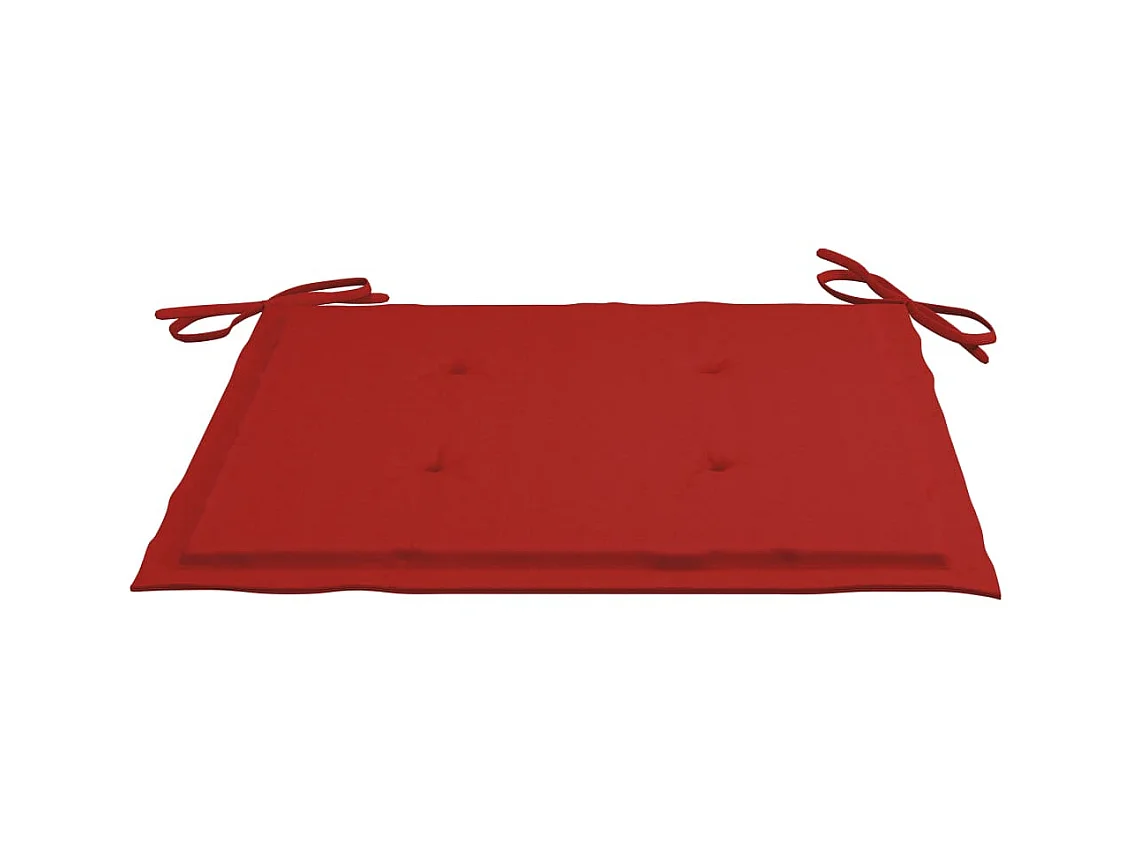 Chaises de jardin avec coussins rouge 4 pcs Bois de teck massif 3