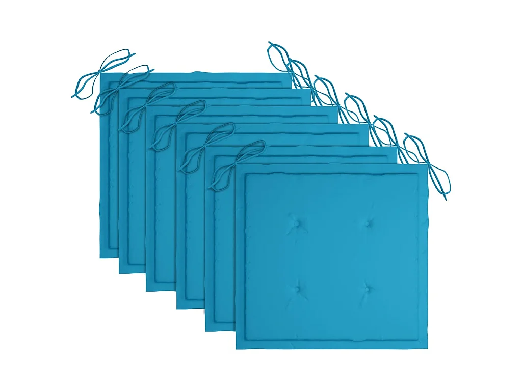 Chaises de jardin empilables avec coussins 6 pcs Teck solide 55