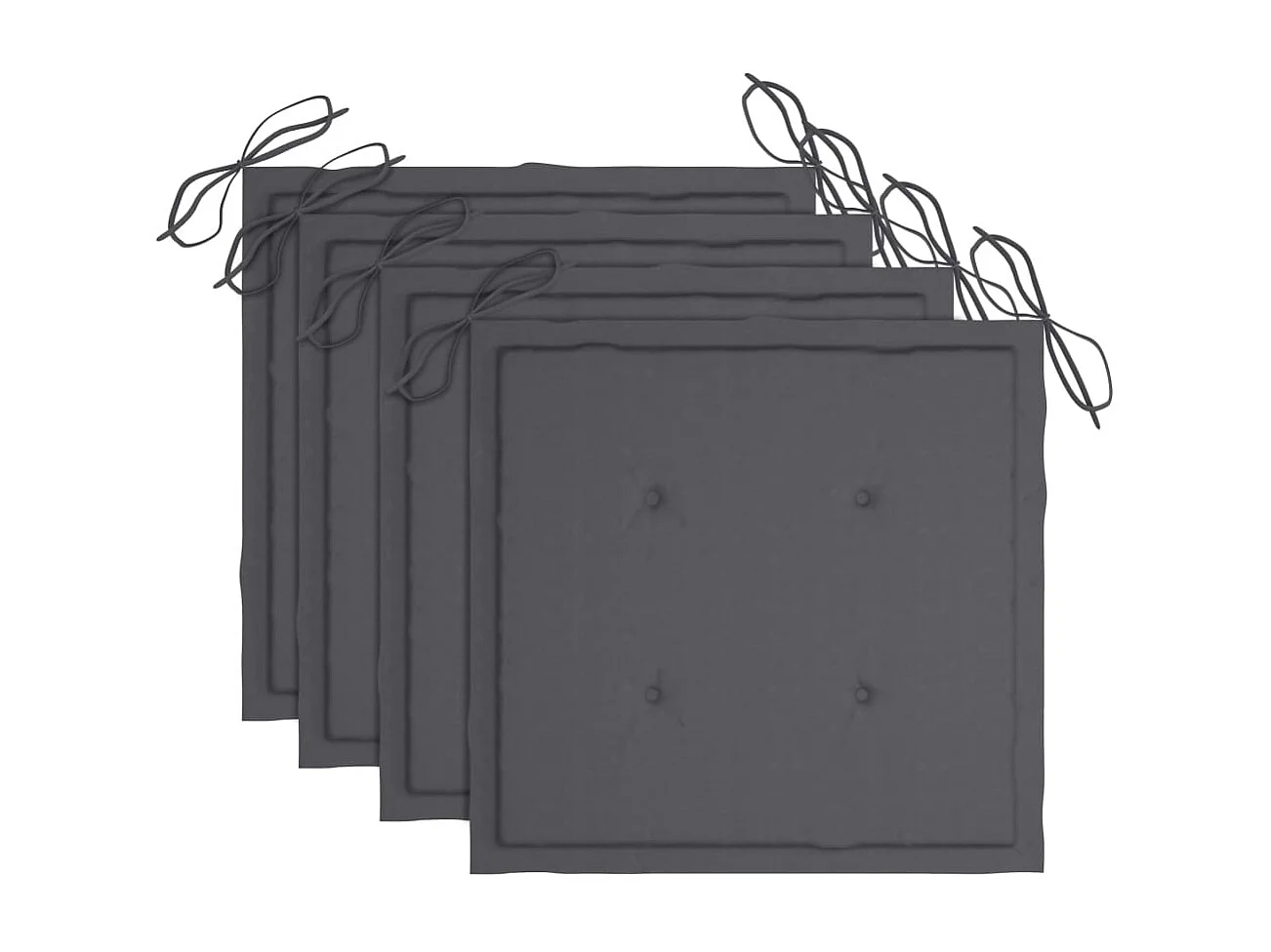 Chaises de jardin avec coussins anthracite 3 pcs Bois de teck