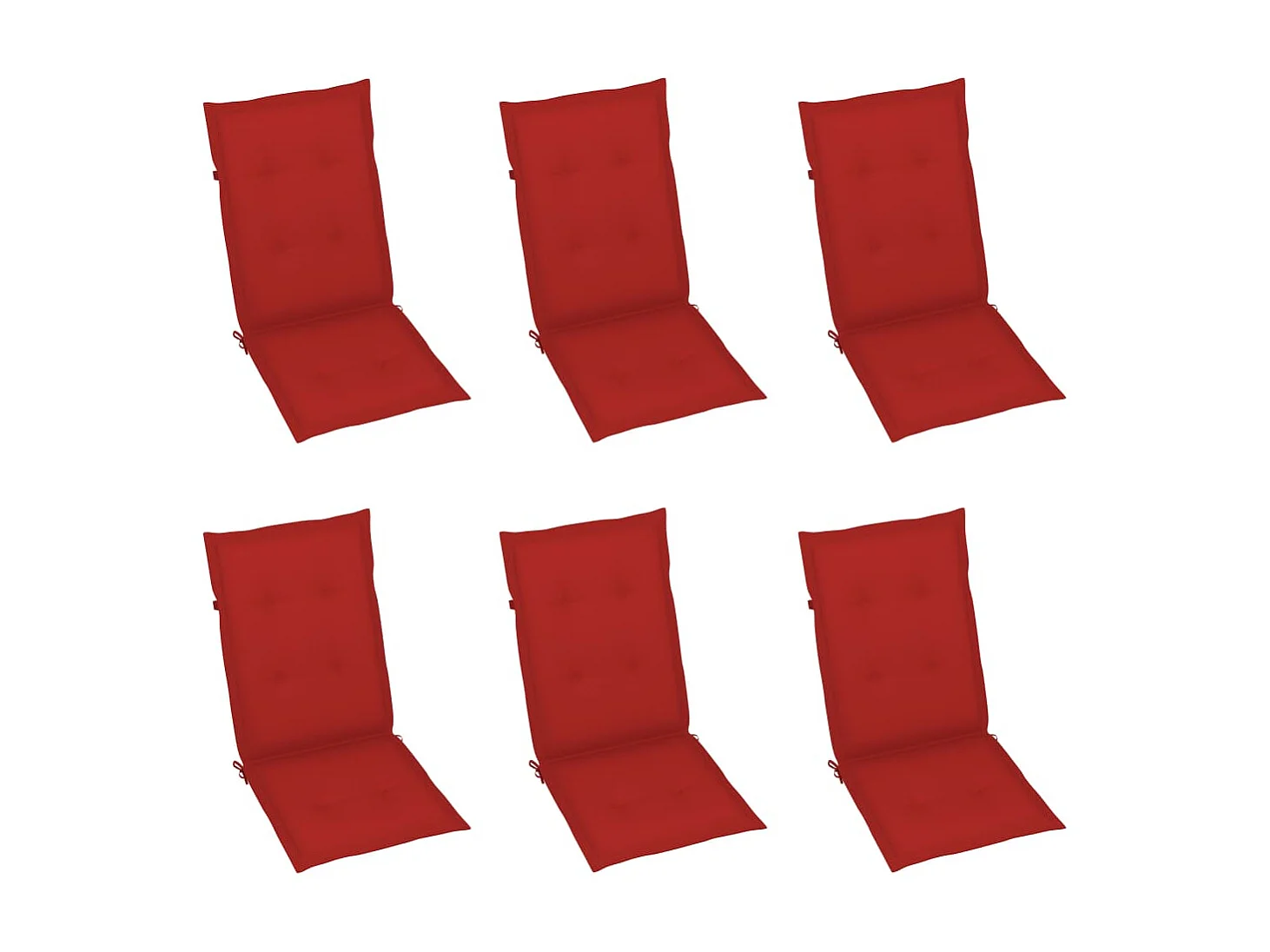 Chaises de jardin 6 pcs avec coussins rouge Bois de teck