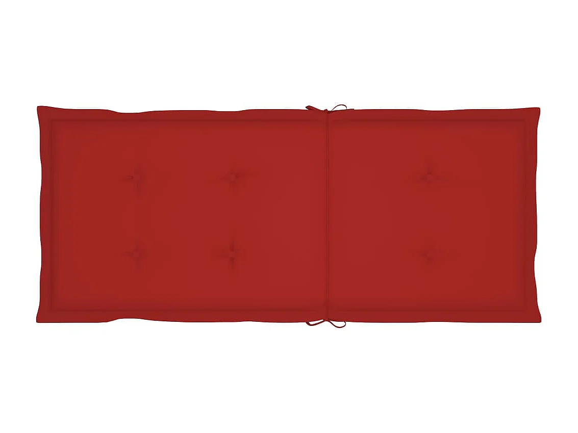 Chaises de jardin 6 pcs avec coussins rouge Bois de teck