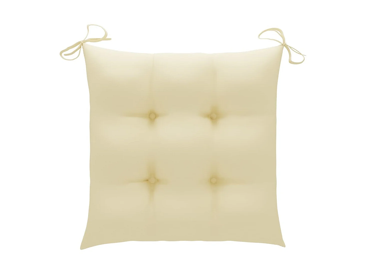 Chaises de jardin avec coussins blanc crème 8 pcs Teck massif