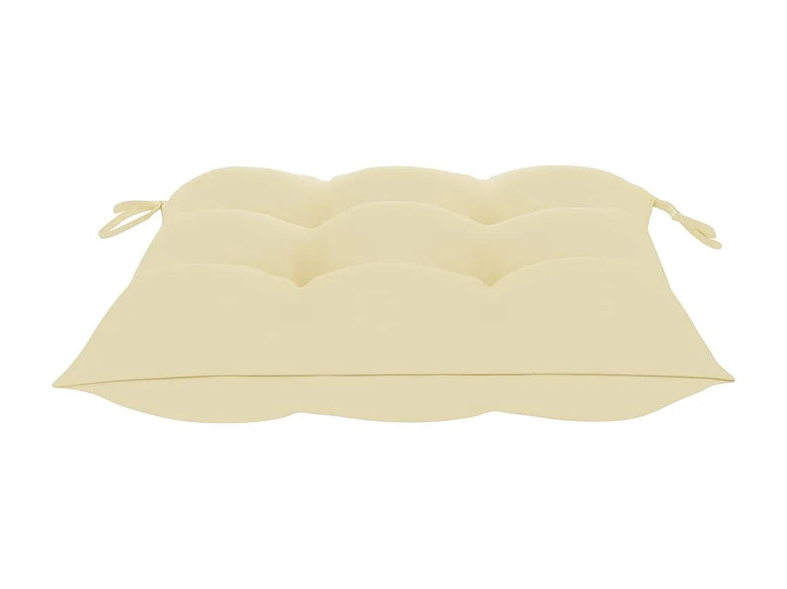 Chaises de jardin avec coussins blanc crème 8 pcs Teck massif