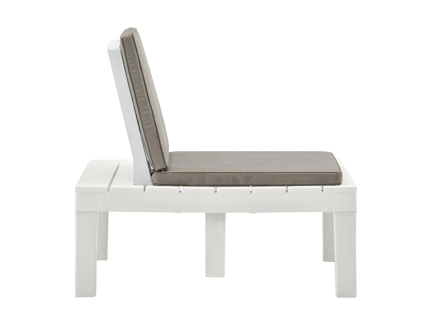 Chaise de salon de jardin avec coussin Plastique Blanc