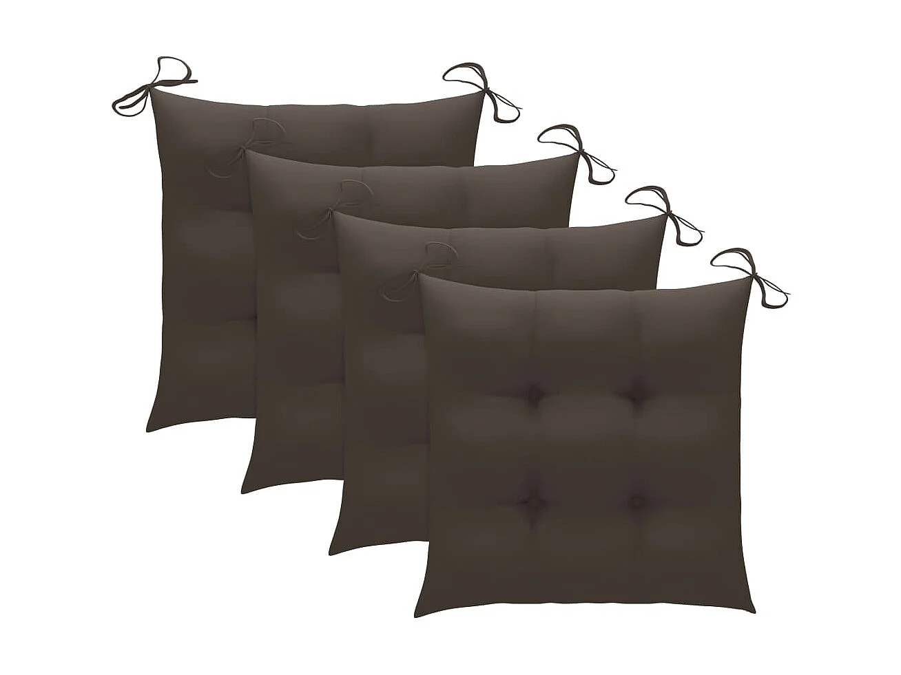 Chaises de jardin avec coussins taupe 4 pcs Bois de teck massif 2