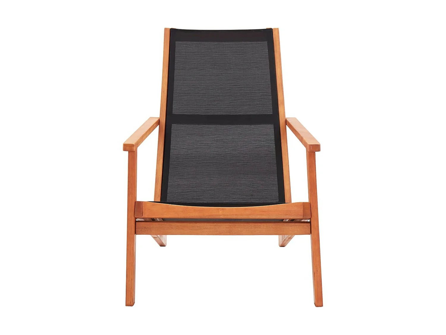 Chaise de jardin Noir Bois d'eucalyptus solide et textilène