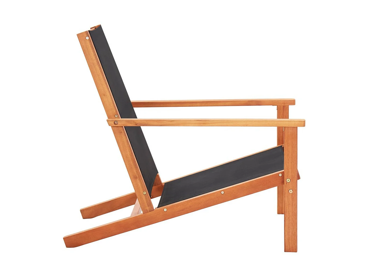 Chaise de jardin Noir Bois d'eucalyptus solide et textilène