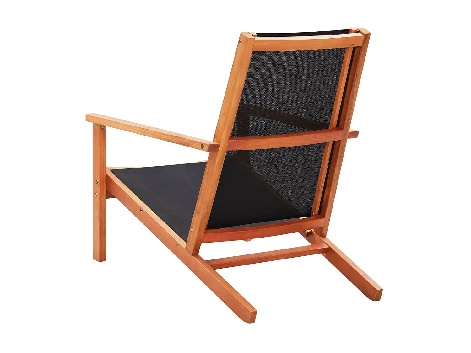 Chaise de jardin Noir Bois d'eucalyptus solide et textilène