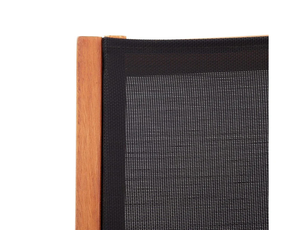 Chaise de jardin Noir Bois d'eucalyptus solide et textilène