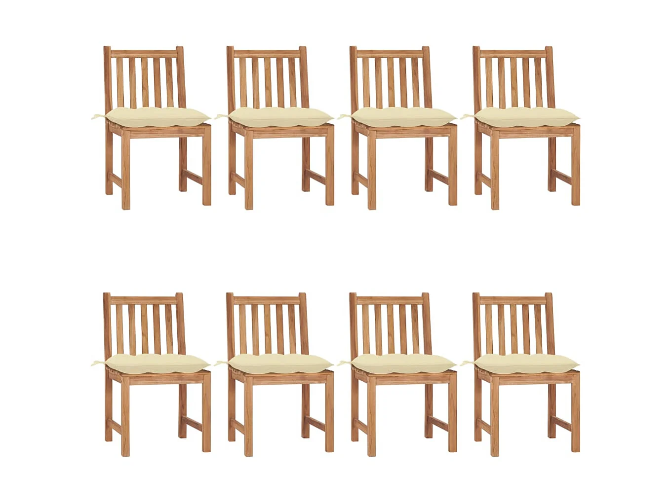 Chaises de jardin 8 pcs avec coussins Bois de teck massif 17