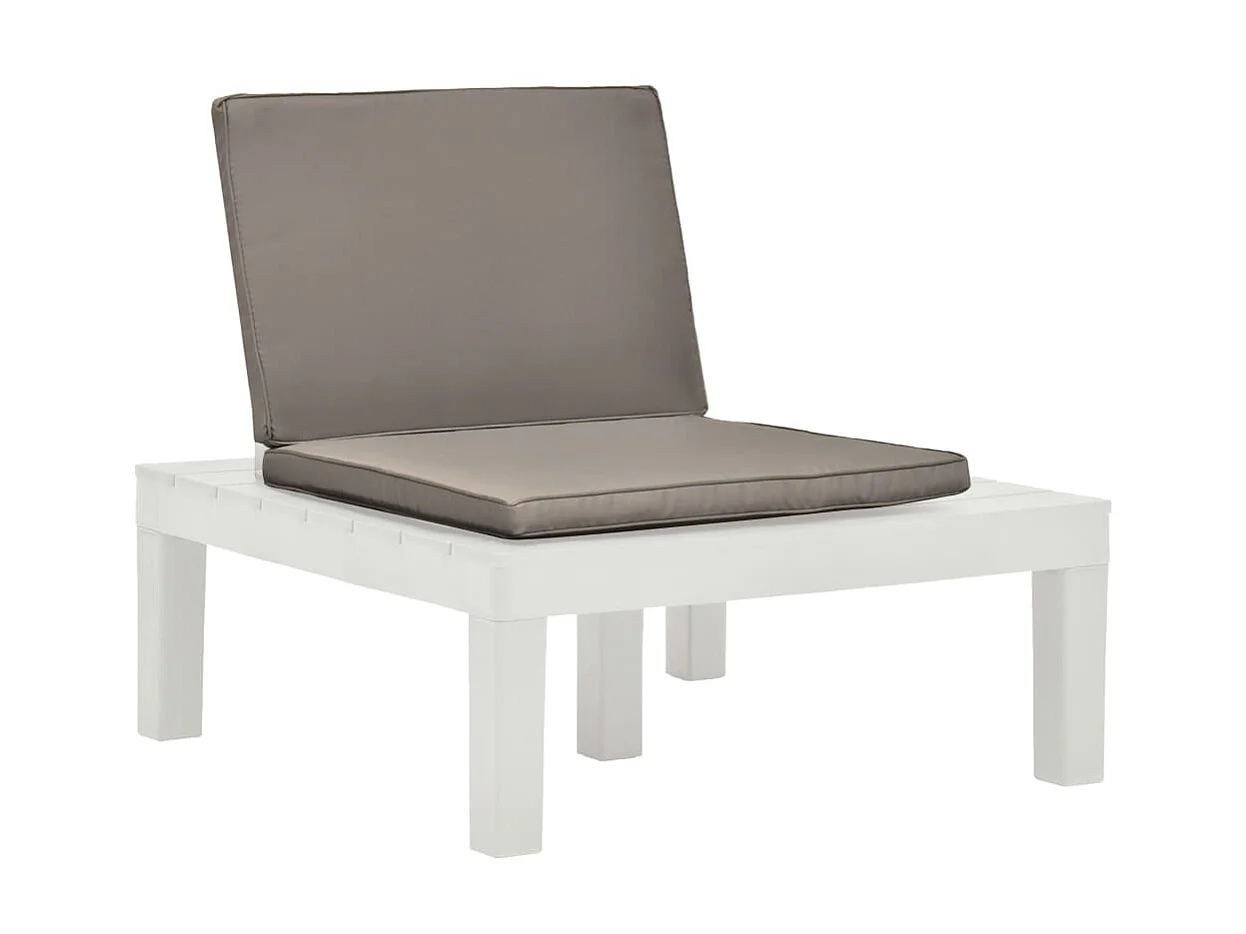 Chaises de salon de jardin et coussins 4 pcs Plastique Blanc