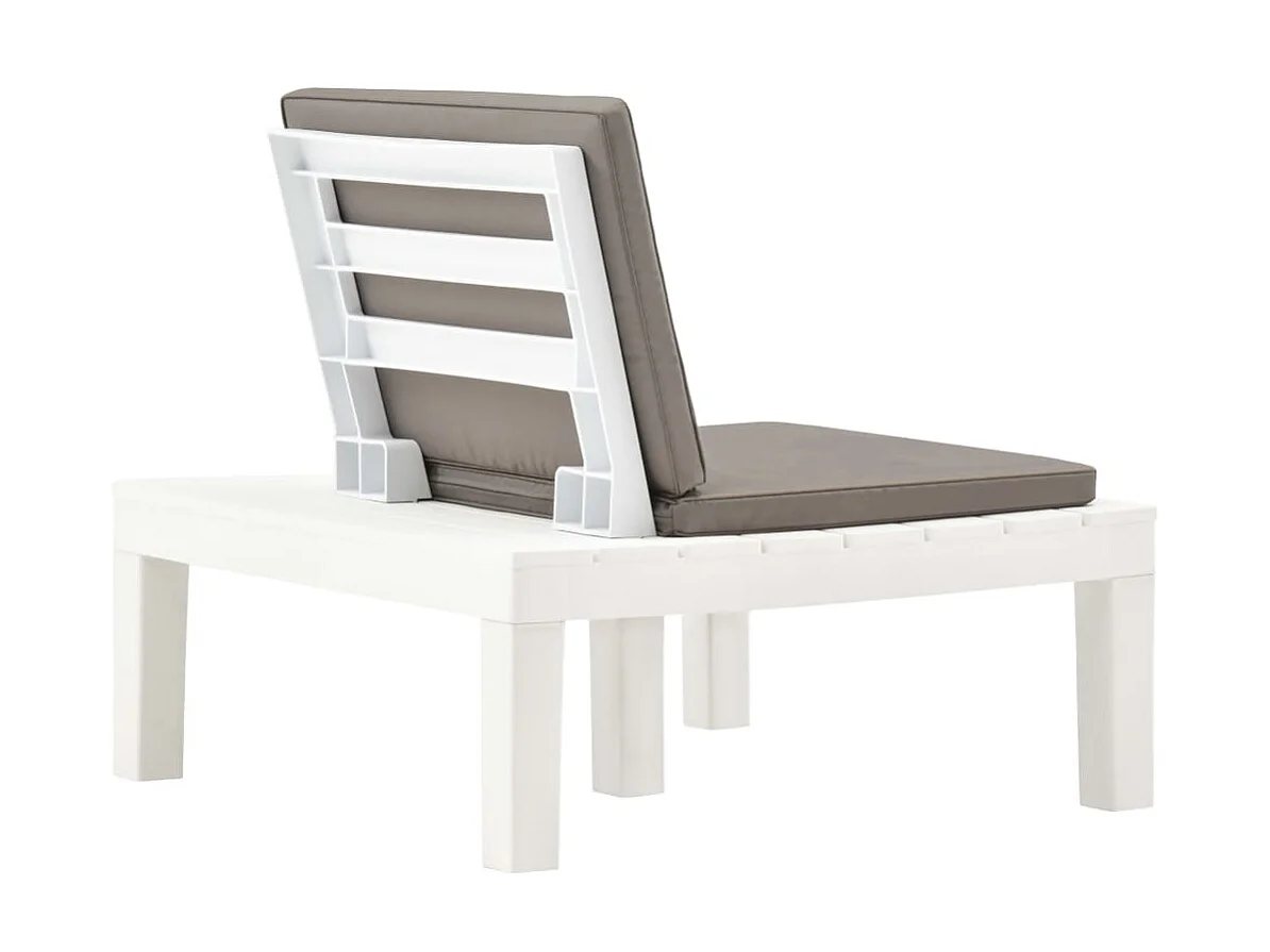 Chaises de salon de jardin et coussins 4 pcs Plastique Blanc