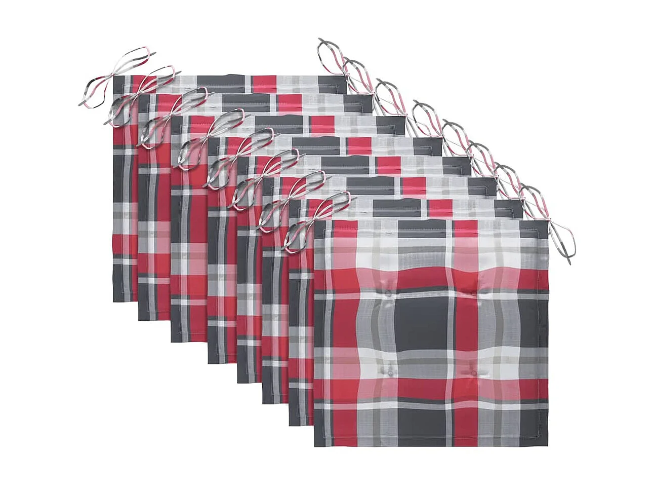 Chaises à dîner d'extérieur 8 pcs avec coussins Acacia massif 25