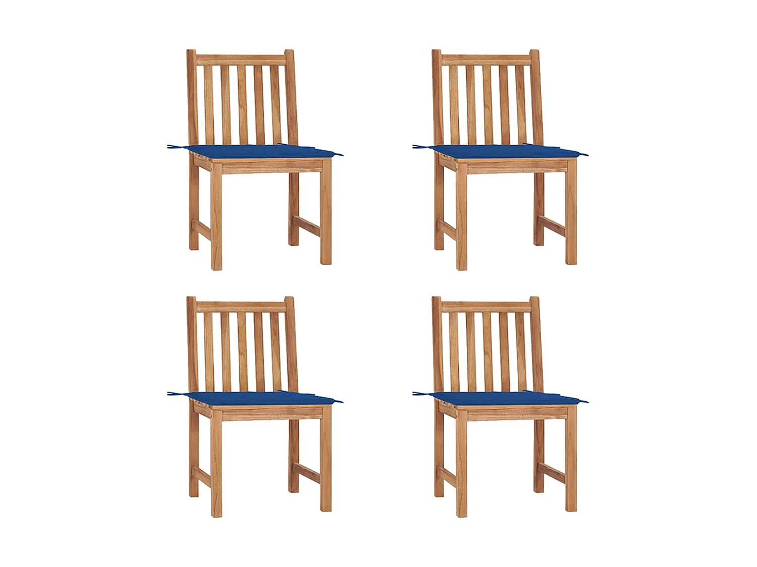 Chaises de jardin 4 pcs avec coussins Bois de teck massif 14