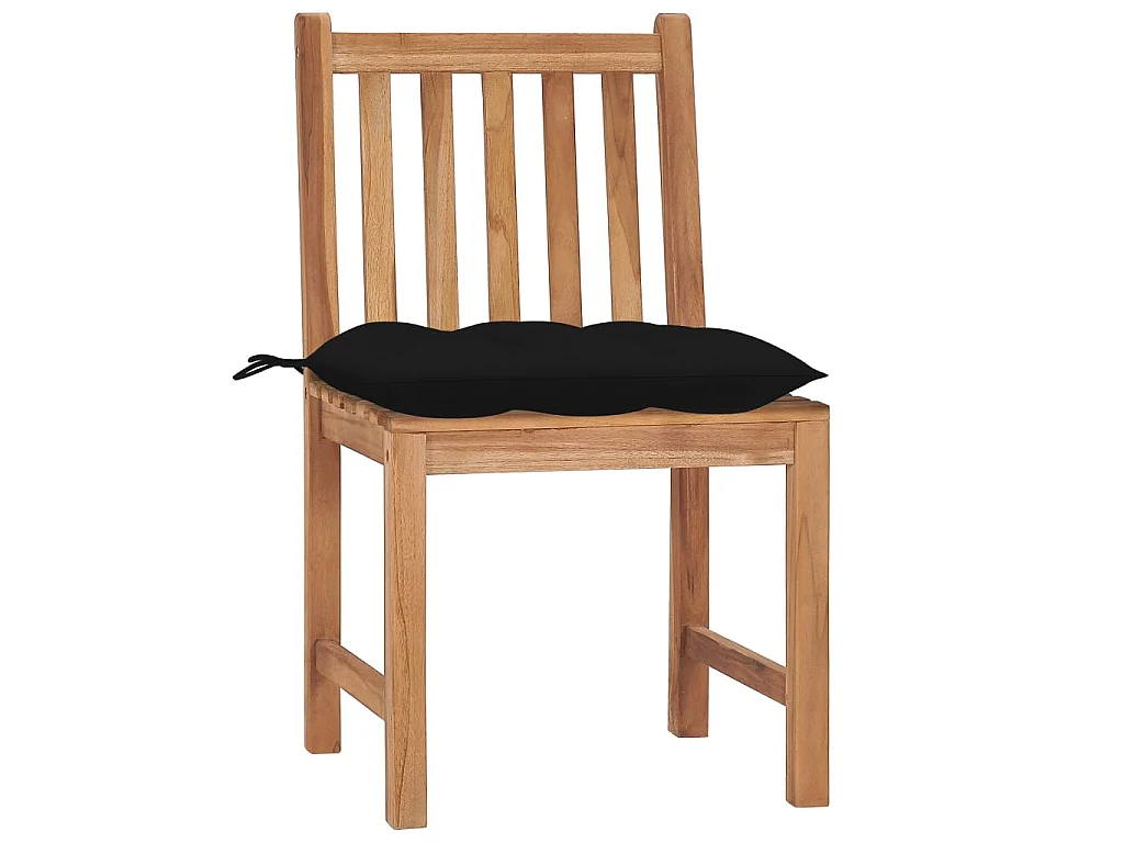 Chaises de jardin 4 pcs avec coussins Bois de teck massif 20