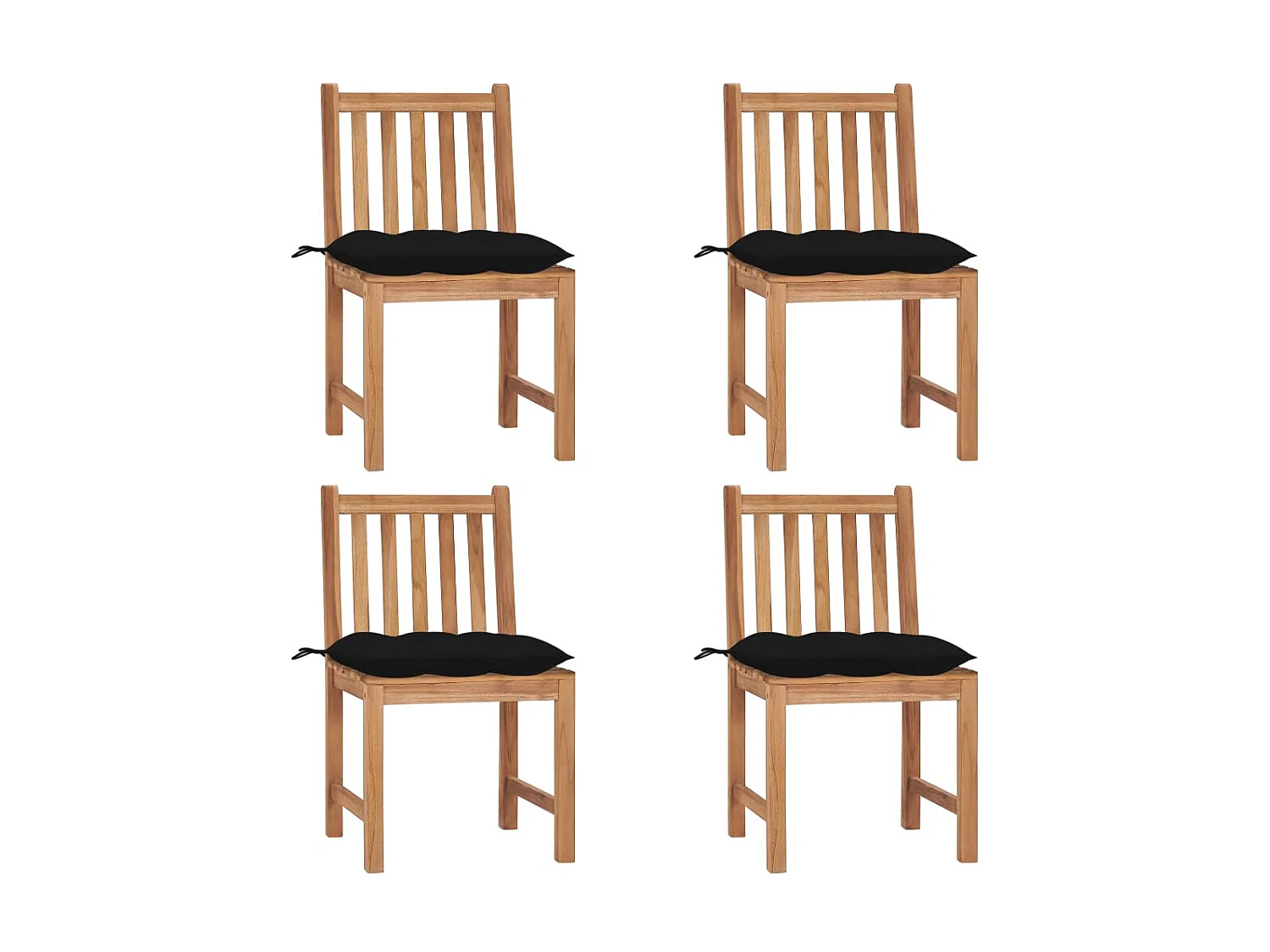 Chaises de jardin 4 pcs avec coussins Bois de teck massif 20