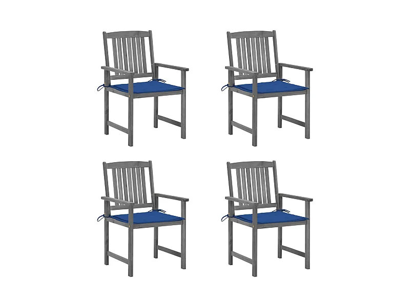 Chaises de metteur en scène avec coussins 4 pcs Gris Acacia 10
