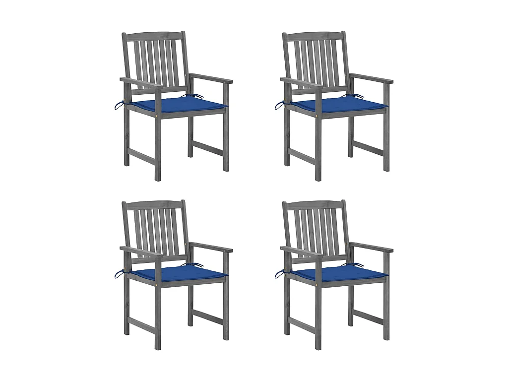 Chaises de metteur en scène avec coussins 4 pcs Gris Acacia 10