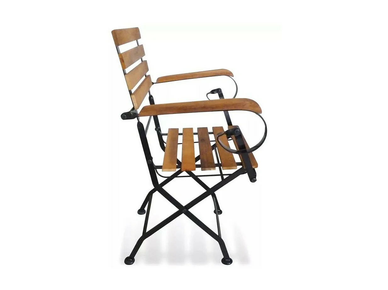 Chaise de jardin acacia massif foncé et métal Siori - Lot de 2