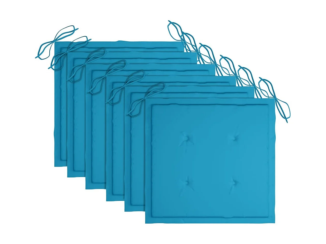 Chaises à dîner d'extérieur 6 pcs avec coussins Acacia massif 3