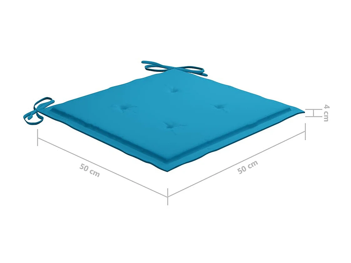 Chaises à dîner d'extérieur 6 pcs avec coussins Acacia massif 3