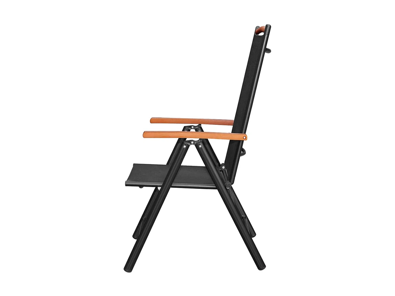 Chaises de jardin pliables 6 pcs Textilène Noir 3