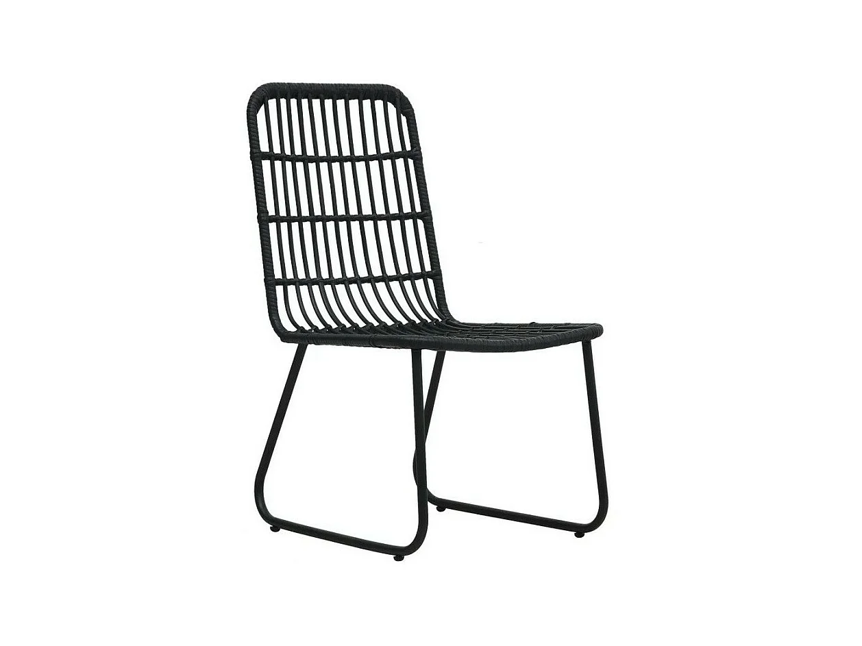 Chaise de jardin résine tressée et métal noir Andea - Lot de 2