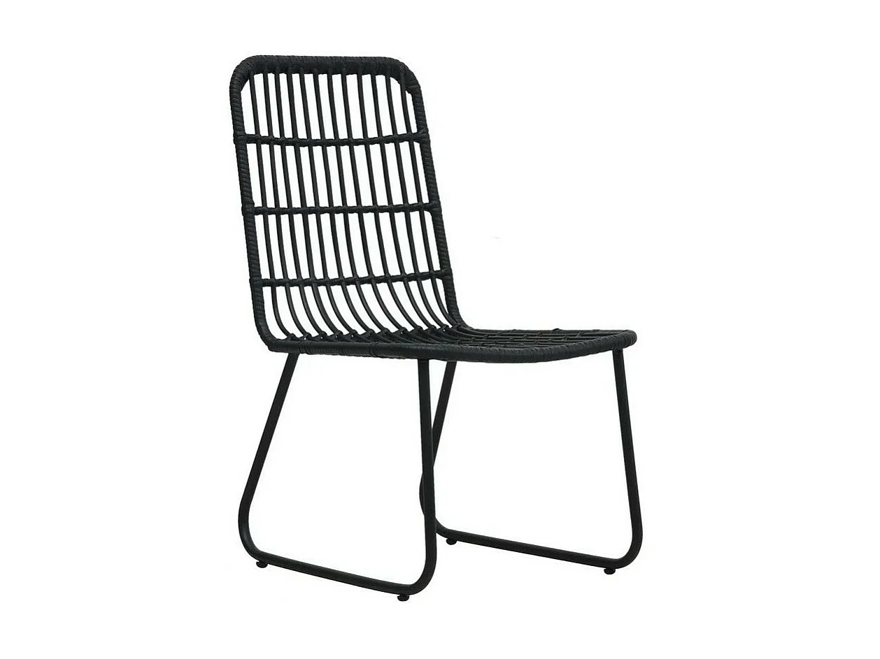 Chaise de jardin résine tressée et métal noir Andea - Lot de 2