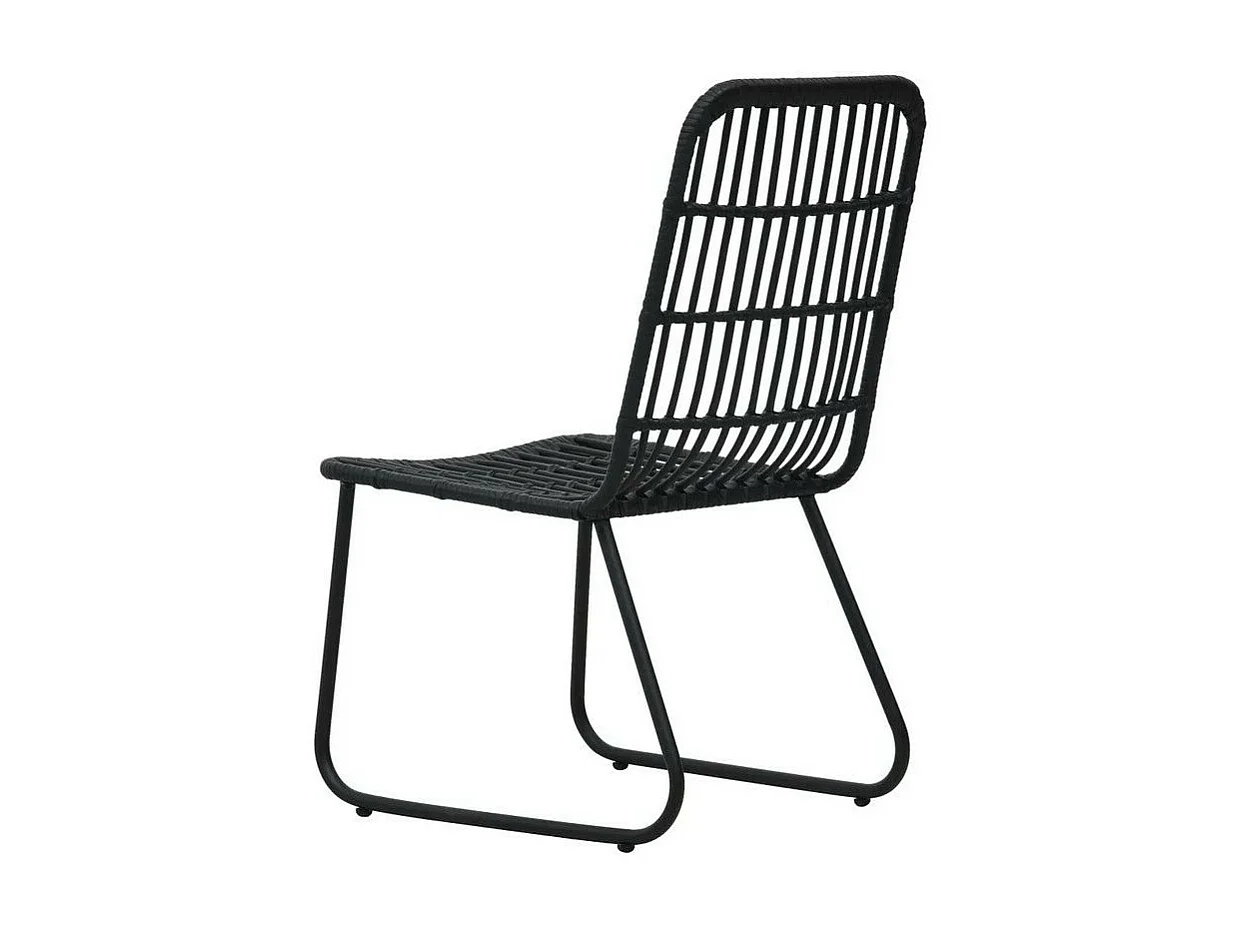 Chaise de jardin résine tressée et métal noir Andea - Lot de 2