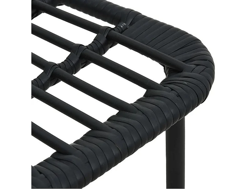 Chaise de jardin résine tressée et métal noir Andea - Lot de 2