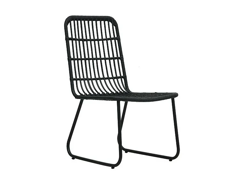 Chaise de jardin résine tressée et métal noir Andea - Lot de 2