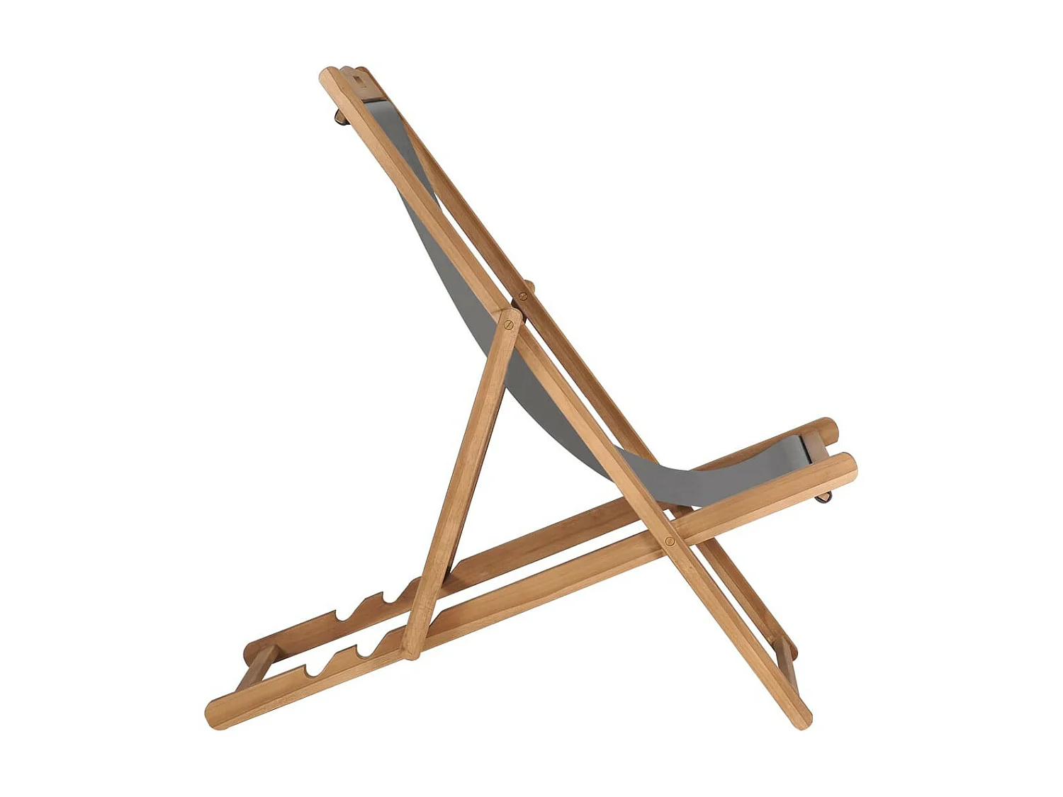 Chaise de plage pliable Bois de teck solide Gris