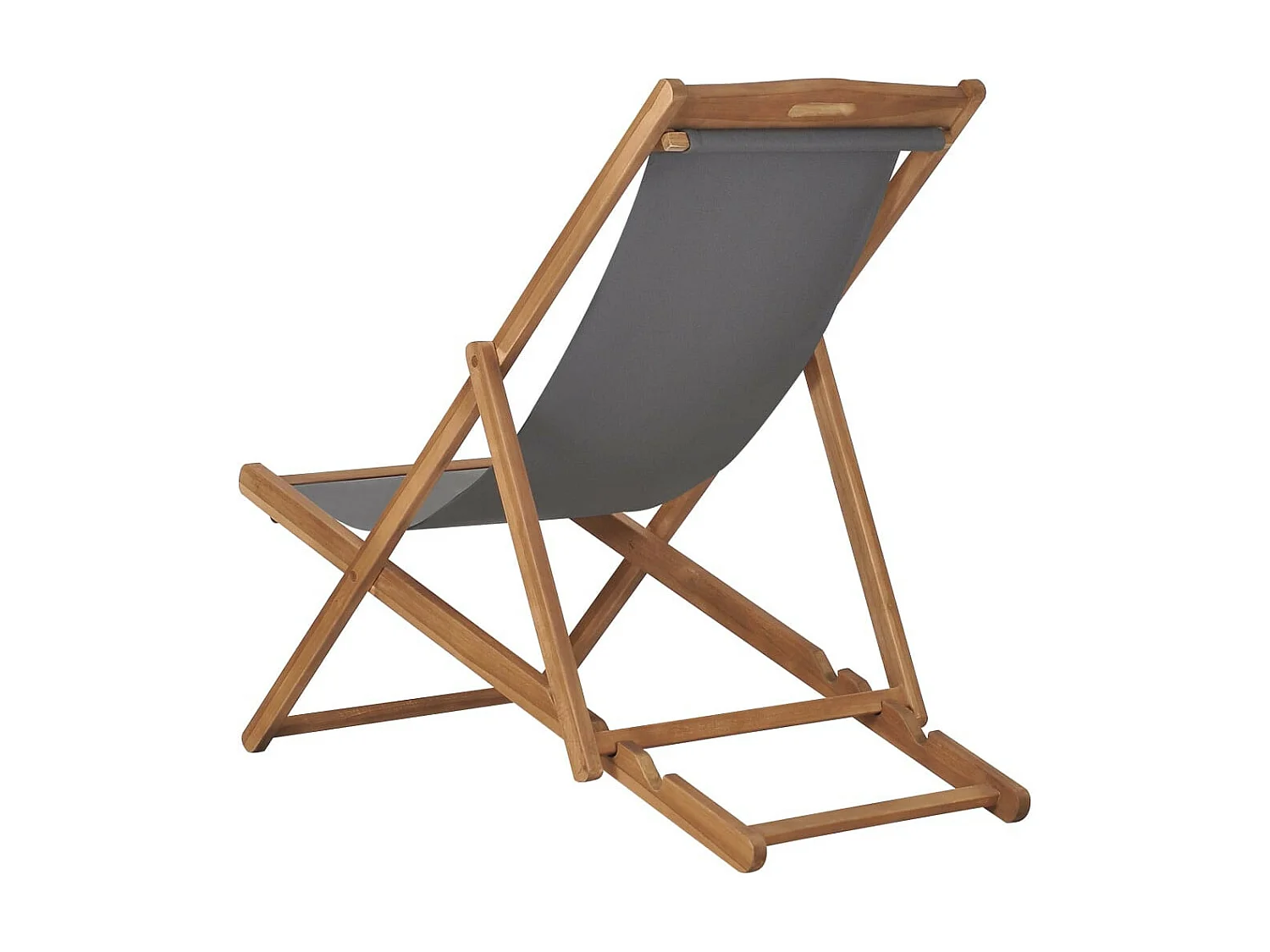 Chaise de plage pliable Bois de teck solide Gris