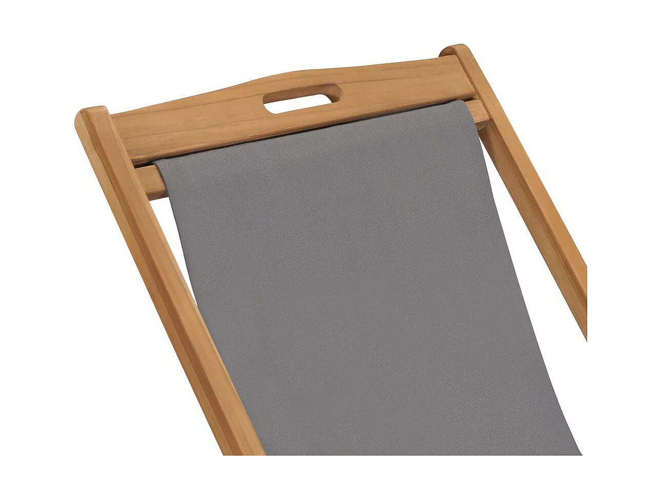 Chaise de plage pliable Bois de teck solide Gris