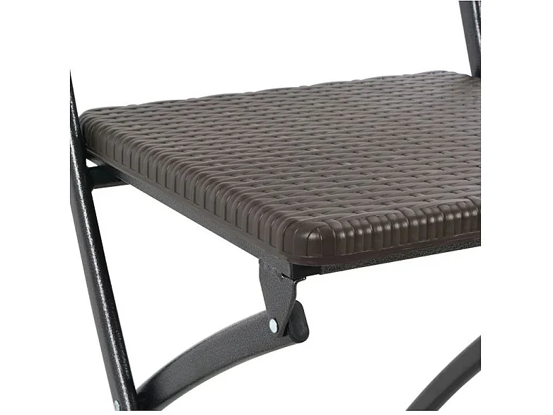 Chaise de jardin polyéthylène noir et métal Nesly - Lot de 4