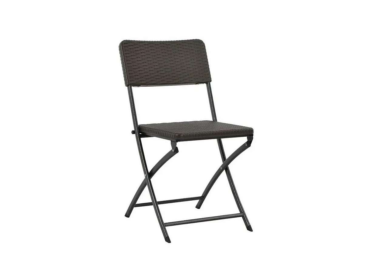 Chaise de jardin polyéthylène noir et métal Nesly - Lot de 4