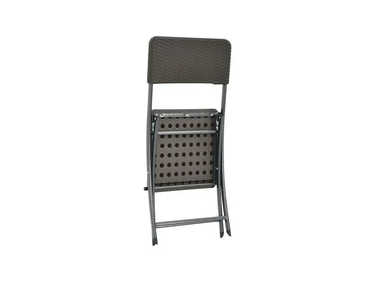 Chaise de jardin polyéthylène noir et métal Nesly - Lot de 4
