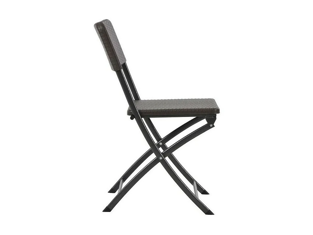 Chaise de jardin polyéthylène noir et métal Nesly - Lot de 4