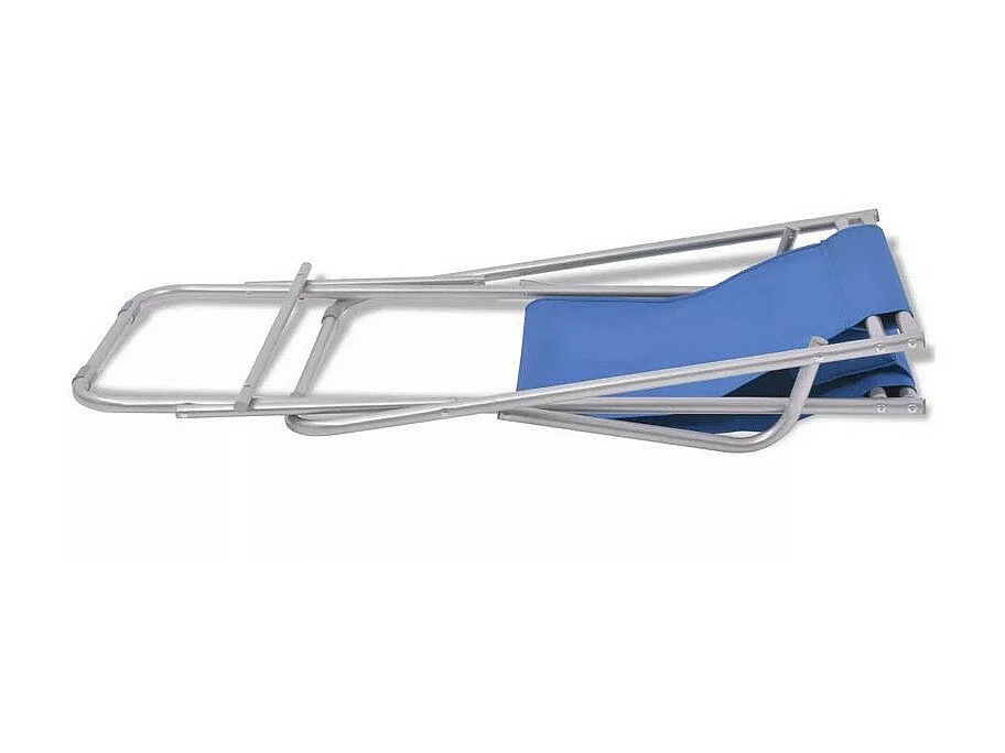 Chaise de jardin pliante PVC bleu et métal Kinga - Lot de 2