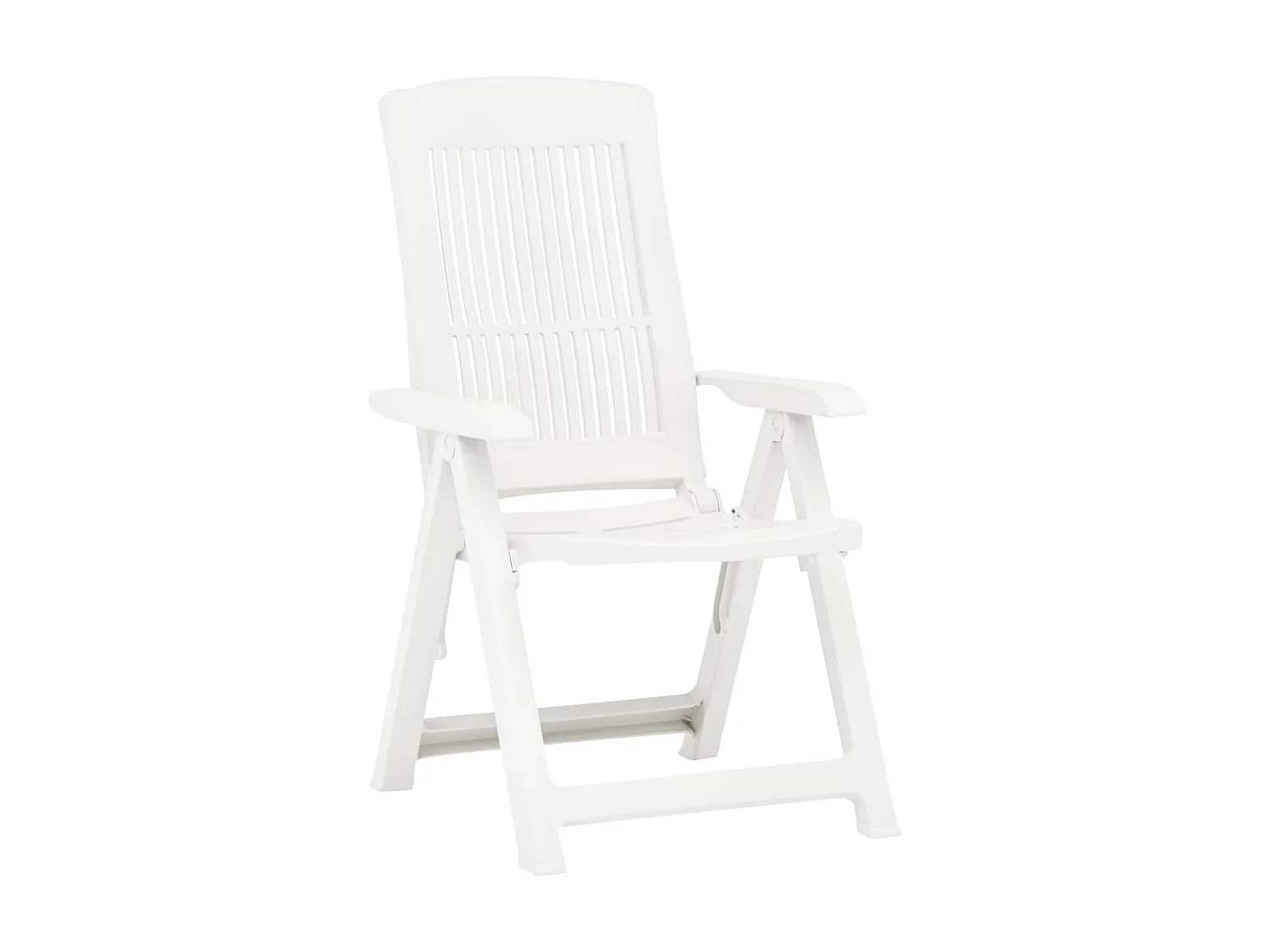 Chaises inclinables de jardin 2 pcs Plastique Blanc
