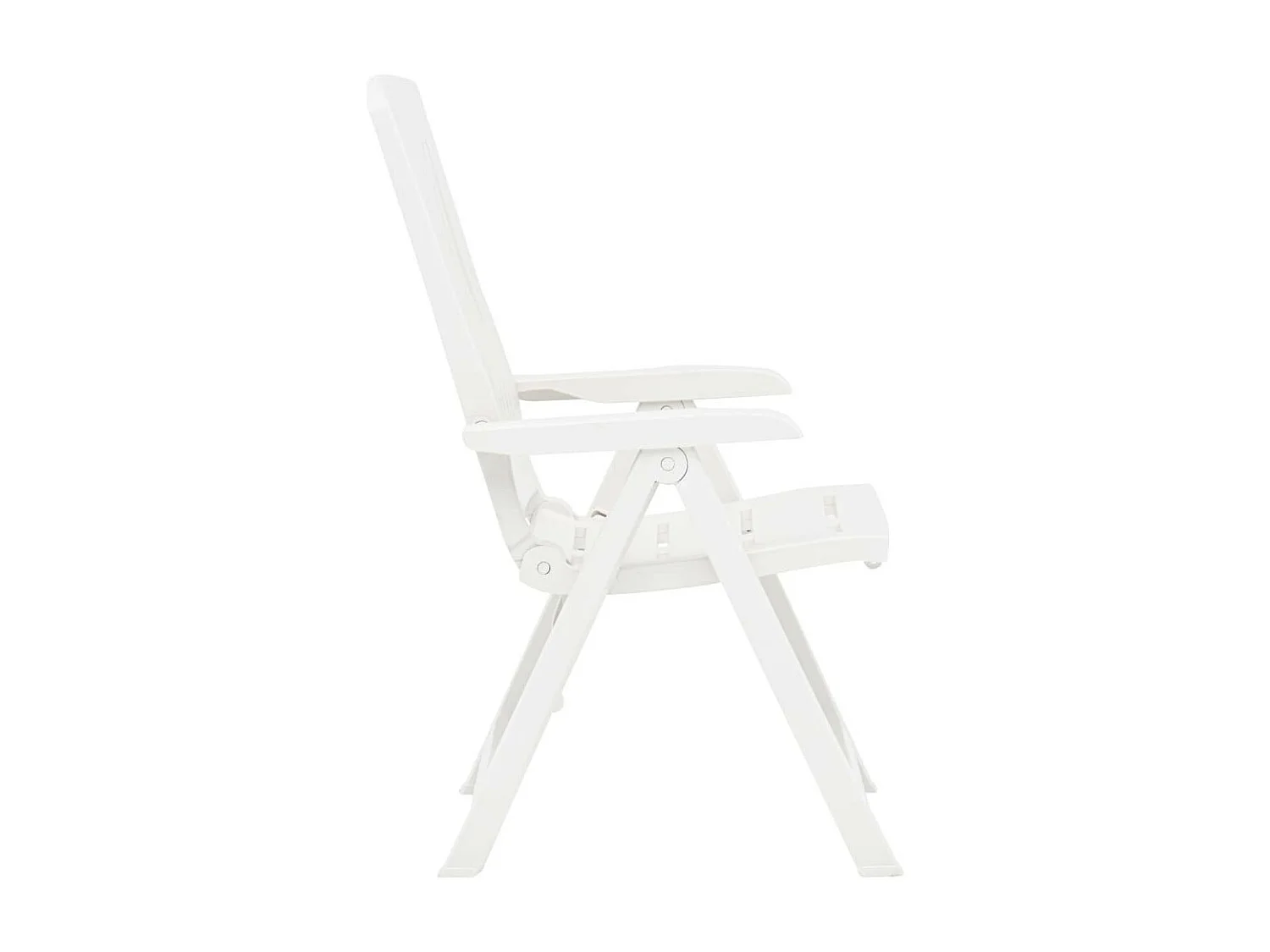 Chaises inclinables de jardin 2 pcs Plastique Blanc