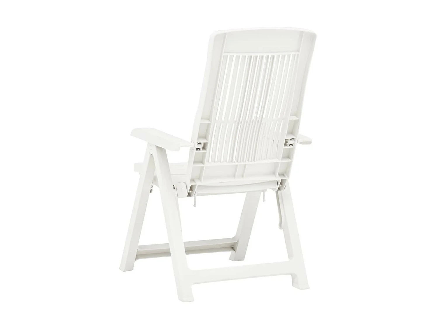 Chaises inclinables de jardin 2 pcs Plastique Blanc