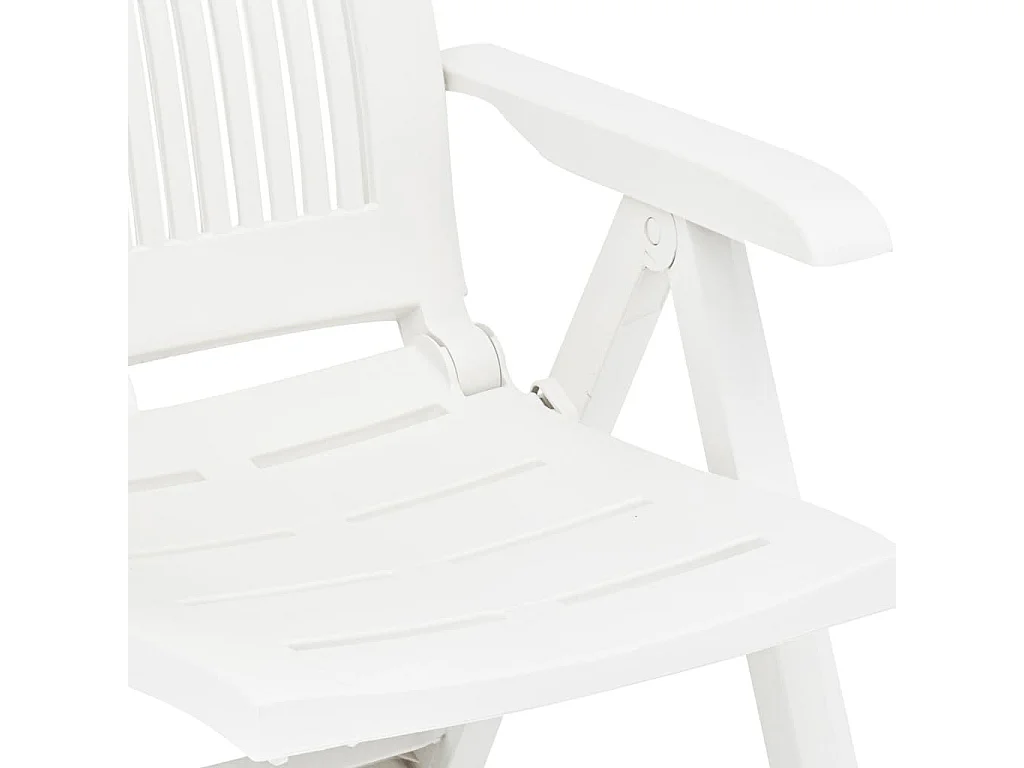 Chaises inclinables de jardin 2 pcs Plastique Blanc