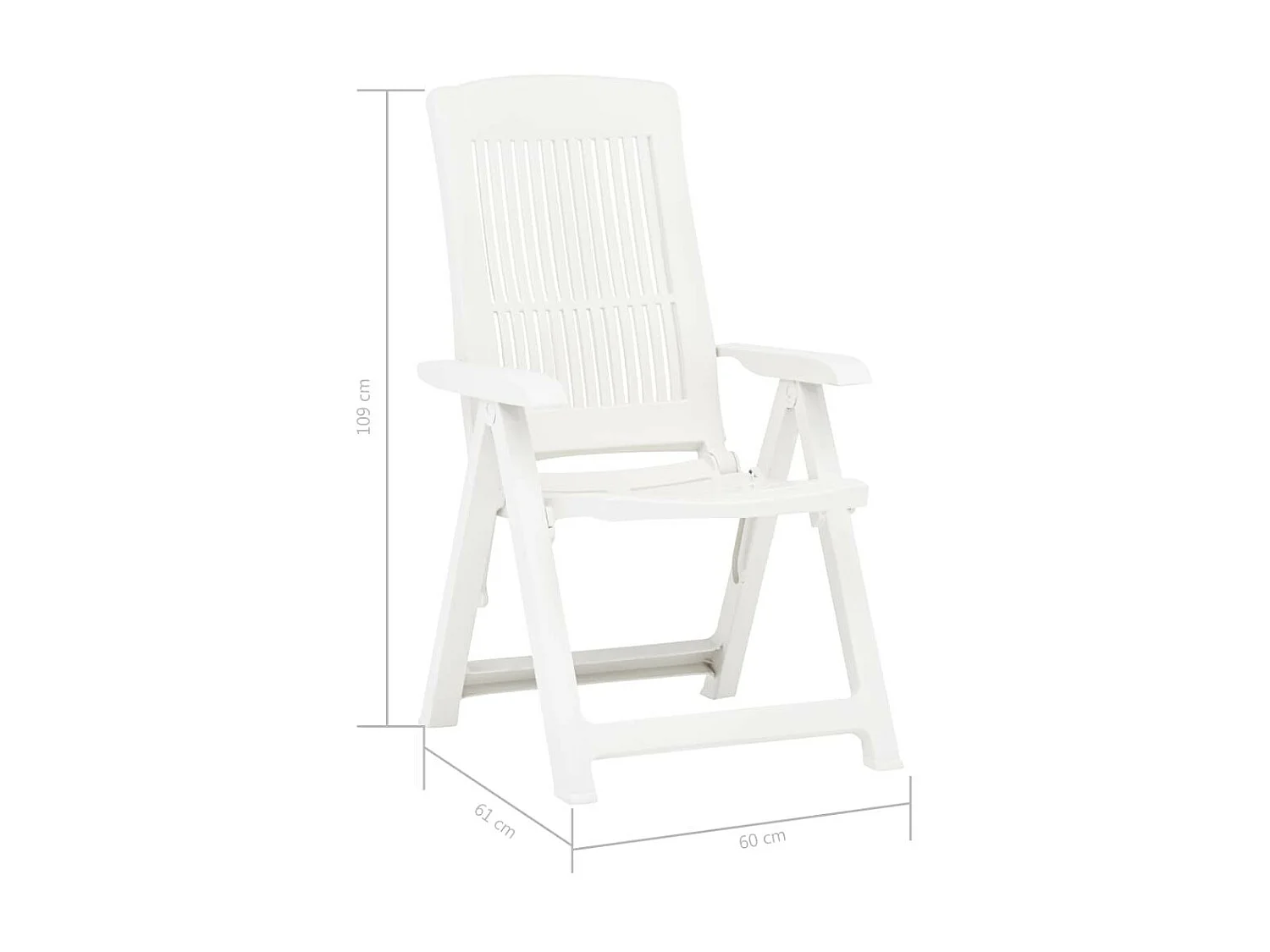 Chaises inclinables de jardin 2 pcs Plastique Blanc
